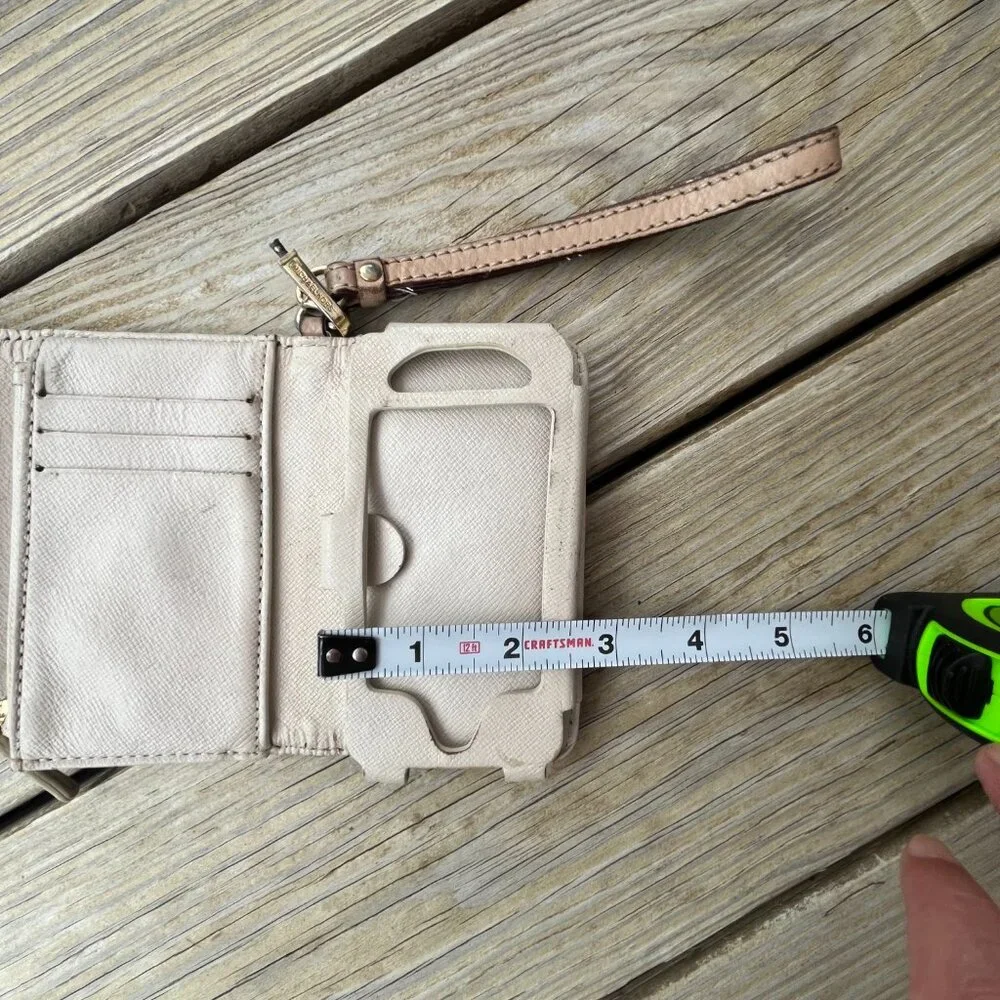 Michael Kors Wallet/Phone Case Wristlet, Cream/Brown